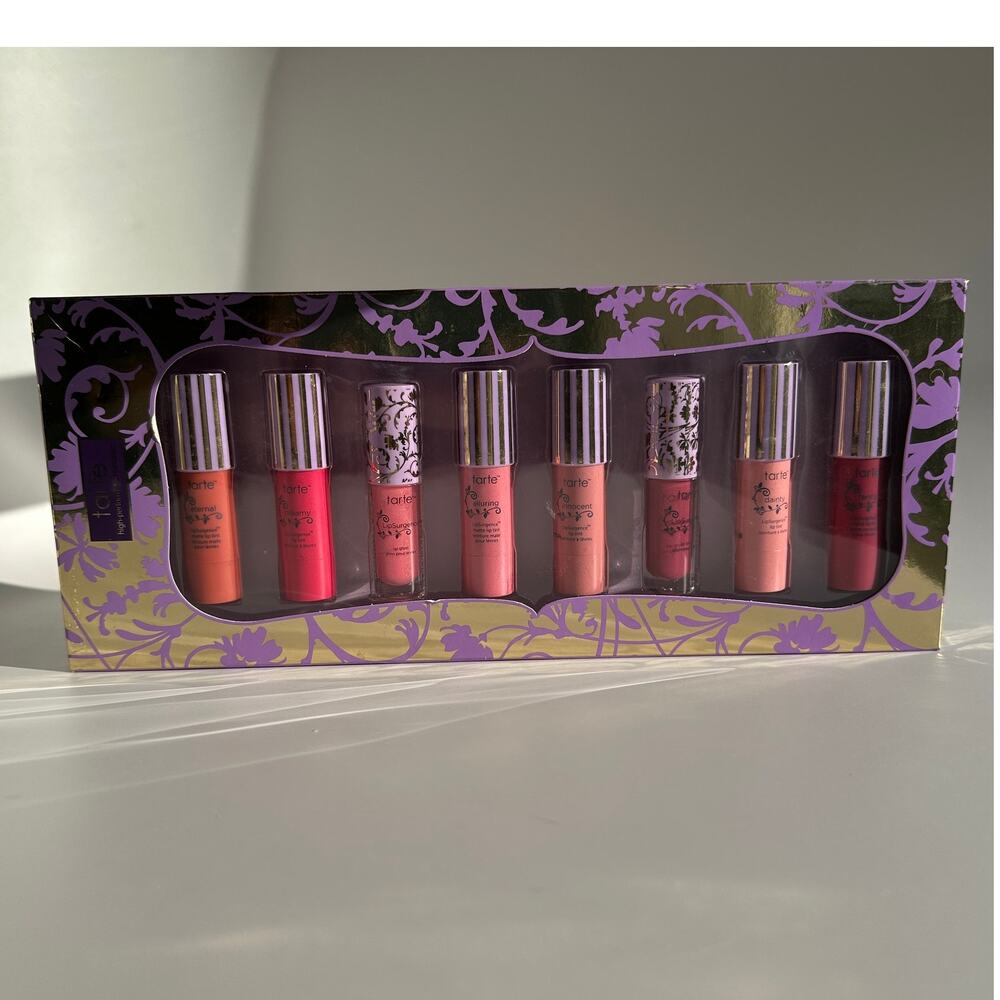 Tarte Lippie Lingerie Lipsurgence Matte Lip Tint Gloss Satin Set of 7 Minis NIB